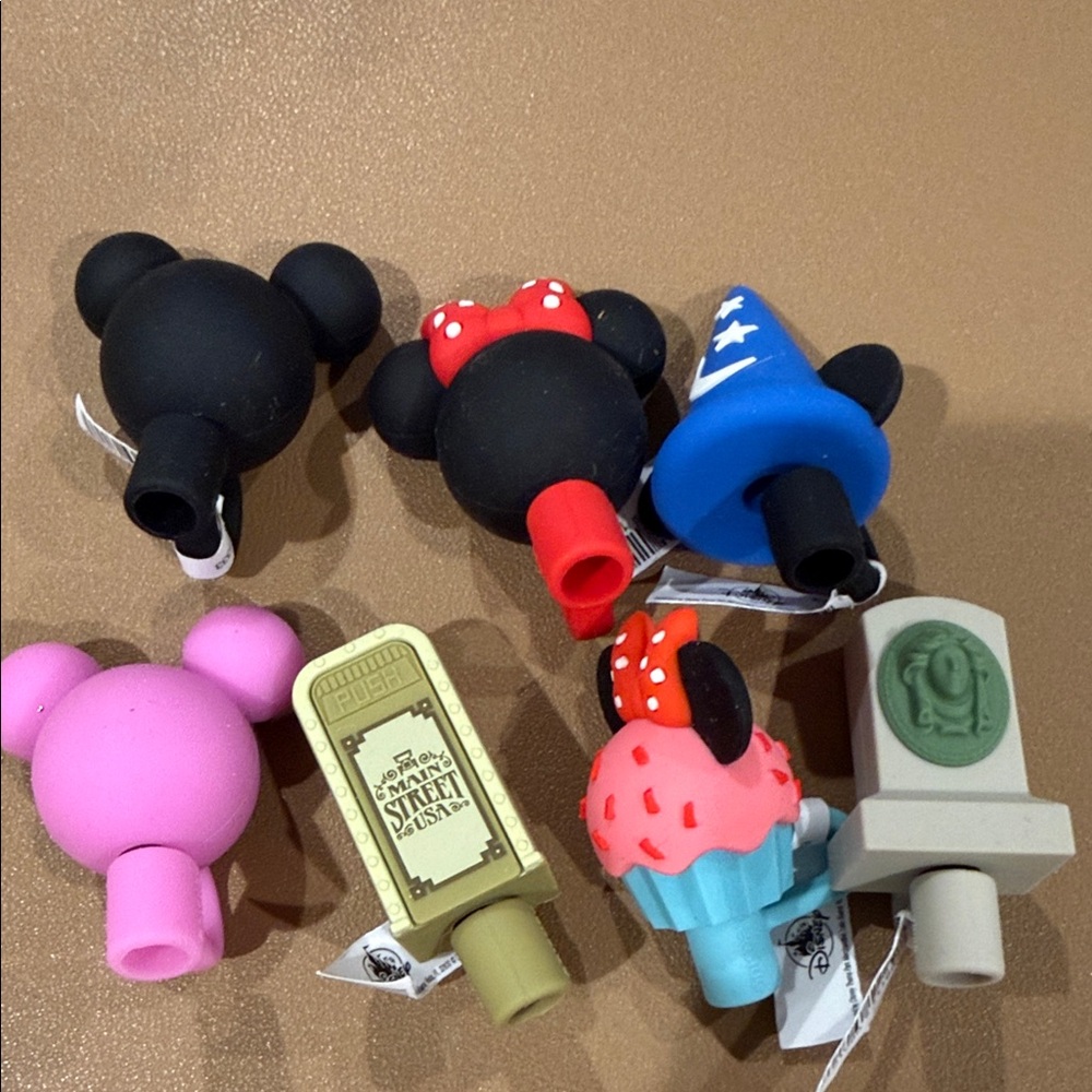 Disney parks straw toppers Set of 7